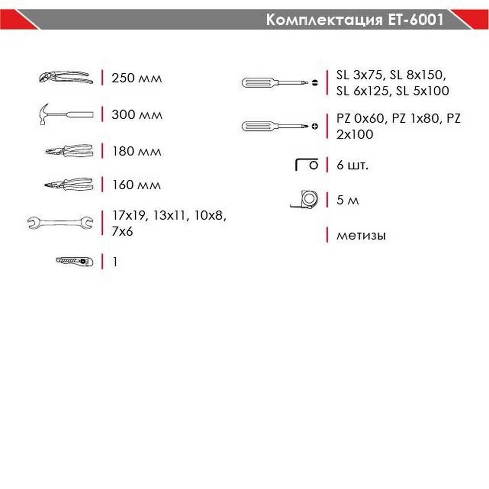 Набор инструментов Intertool ET-6001 инструкция - изображение 6