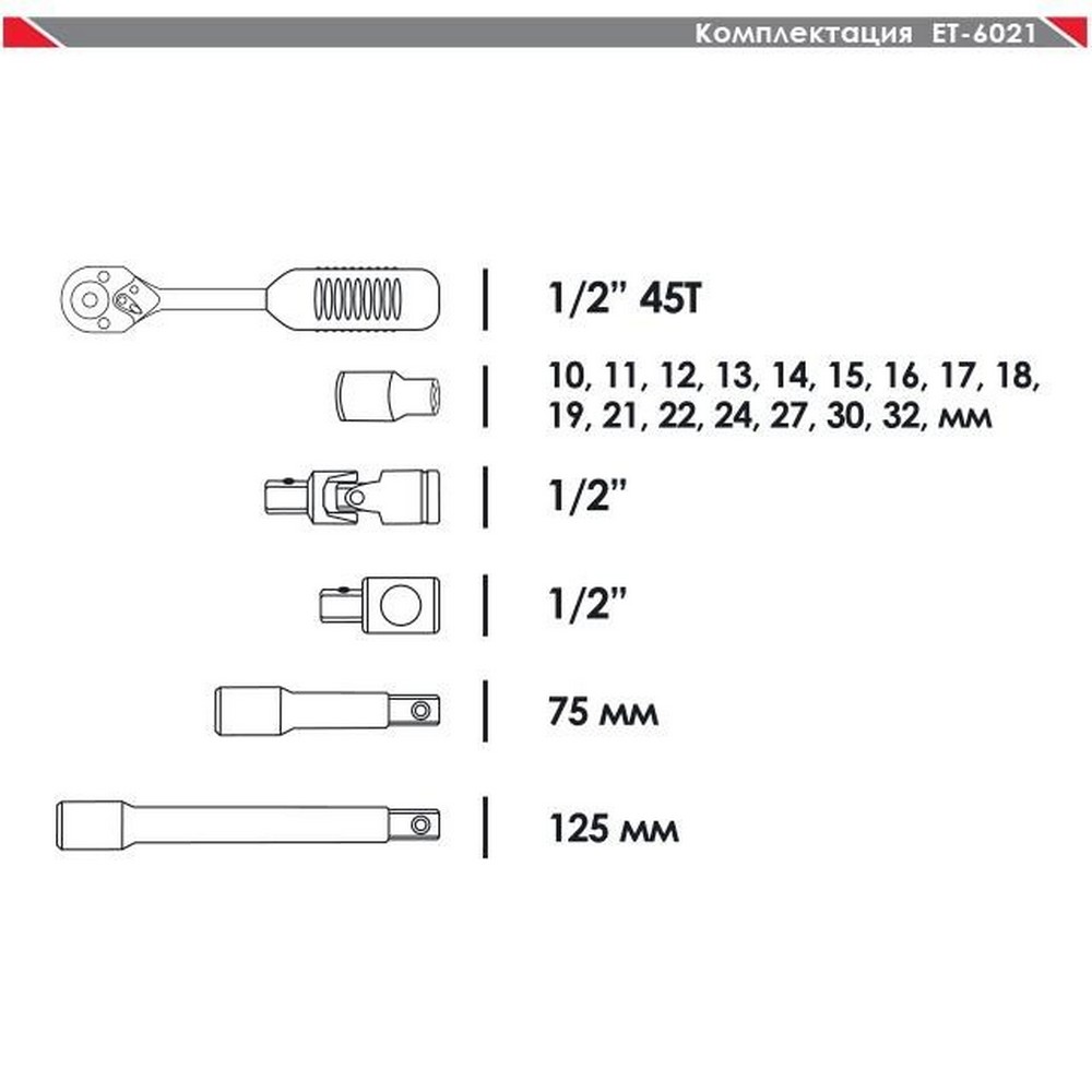 Набір інструментів Intertool ET-6021 зовнішній вигляд - фото 9