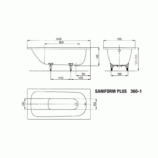 в продажу Ванна Kaldewei Saniform plus 111500010001 Mod.360-1 140*70 - фото 3