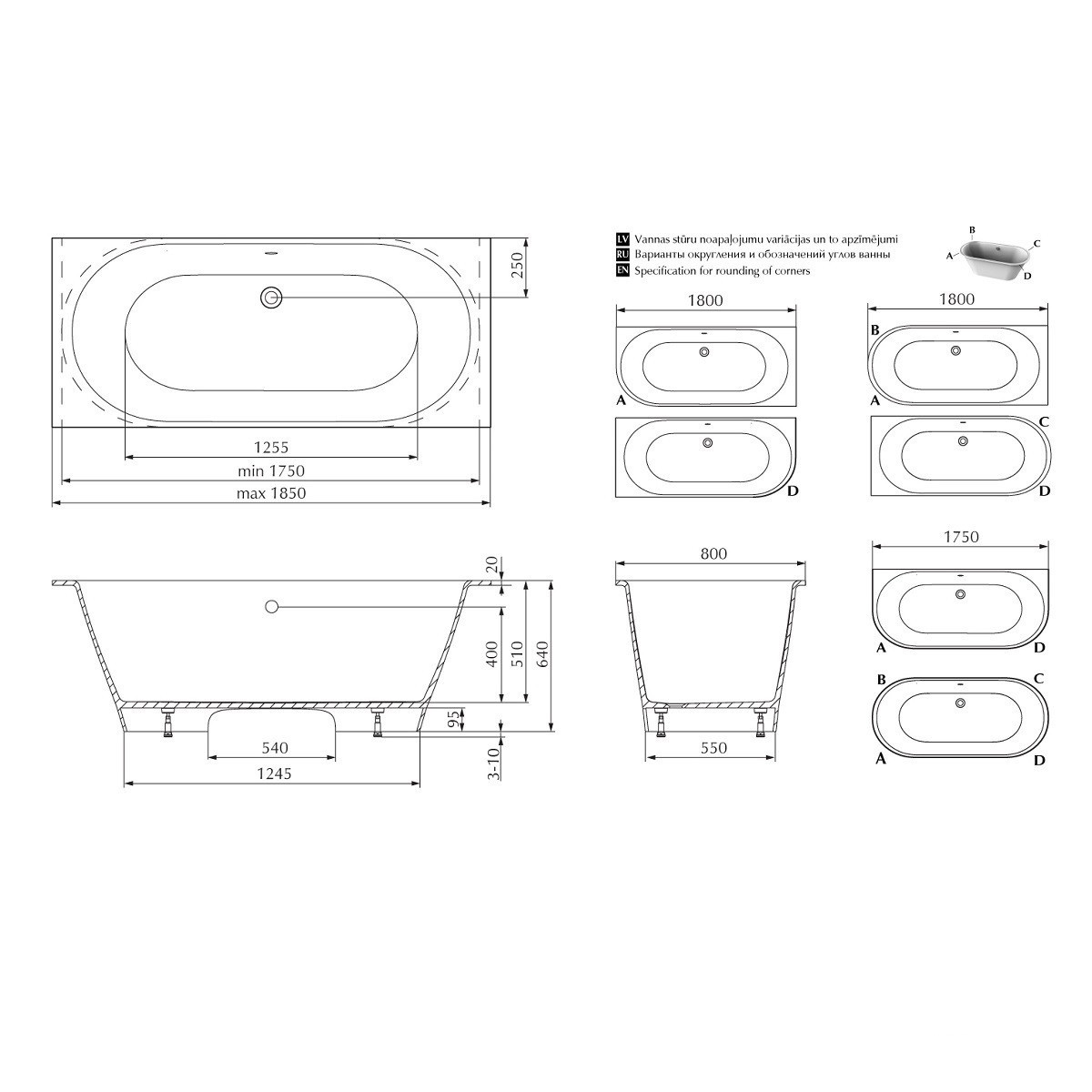 Ванна PAA Vario Grande 185*80 + сифон відгуки - зображення 5