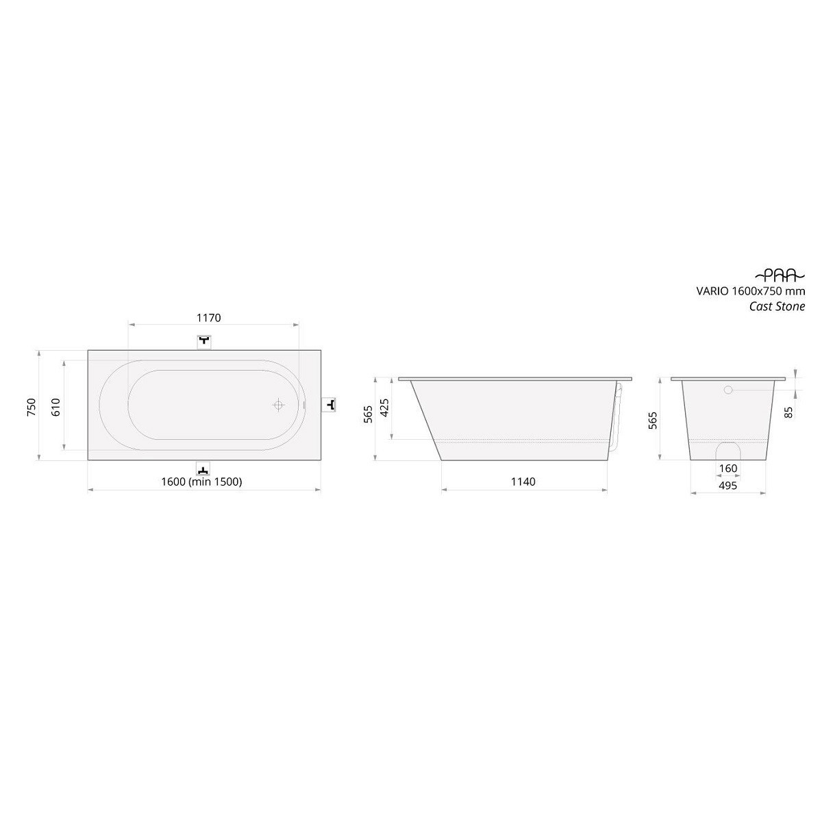 Ванна PAA Vario VAVAR/00 160(156)*75 отзывы - изображения 5