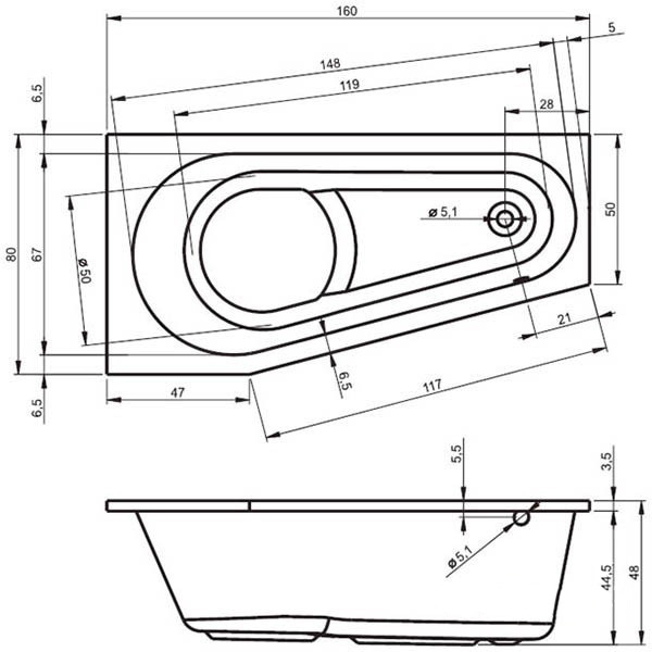 в продажу Ванна Riho Delta BB8200500000000 160 R - фото 3