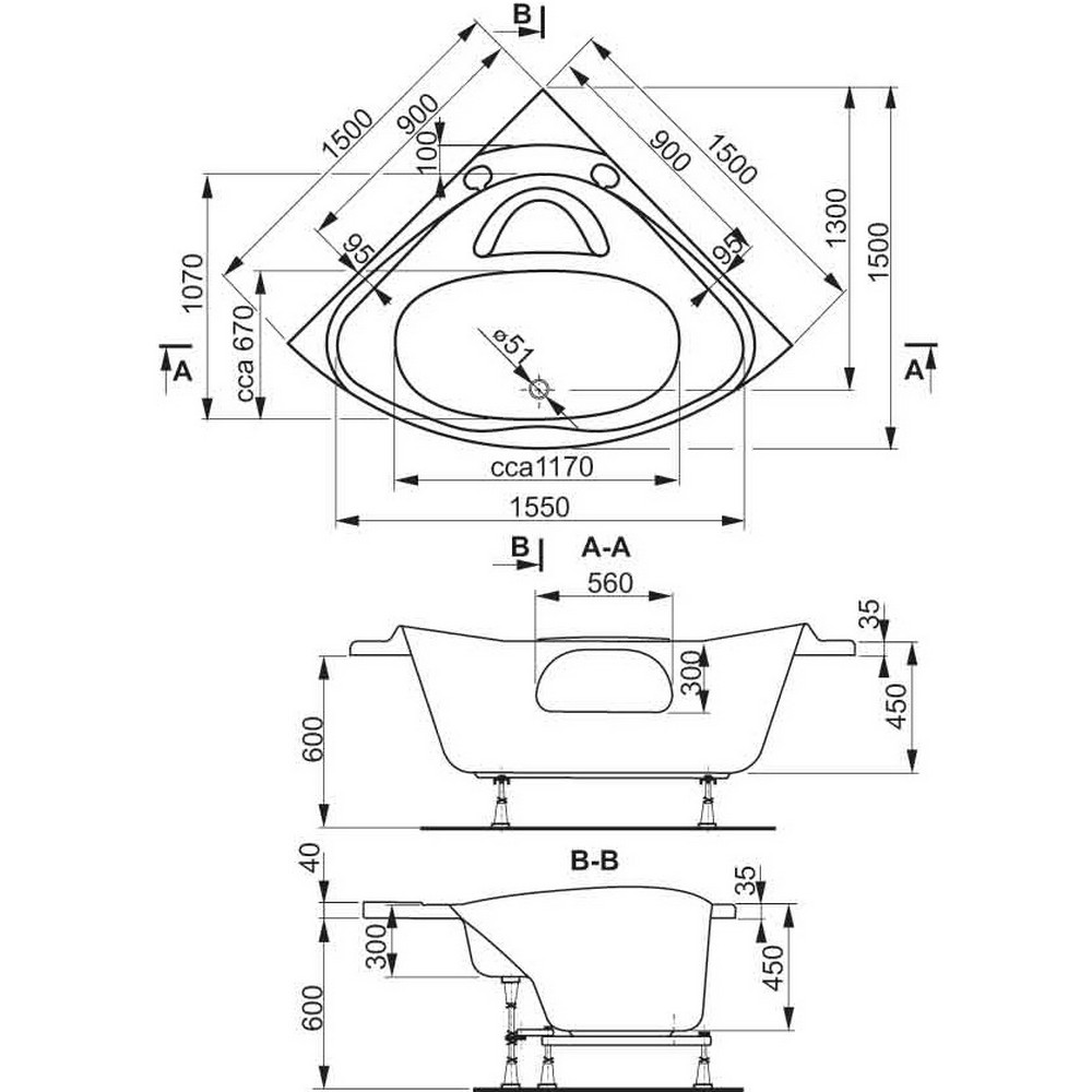 в продажу Ванна Vagnerplast Athena-R VPBA150ATH3E-01 150*150 - фото 3