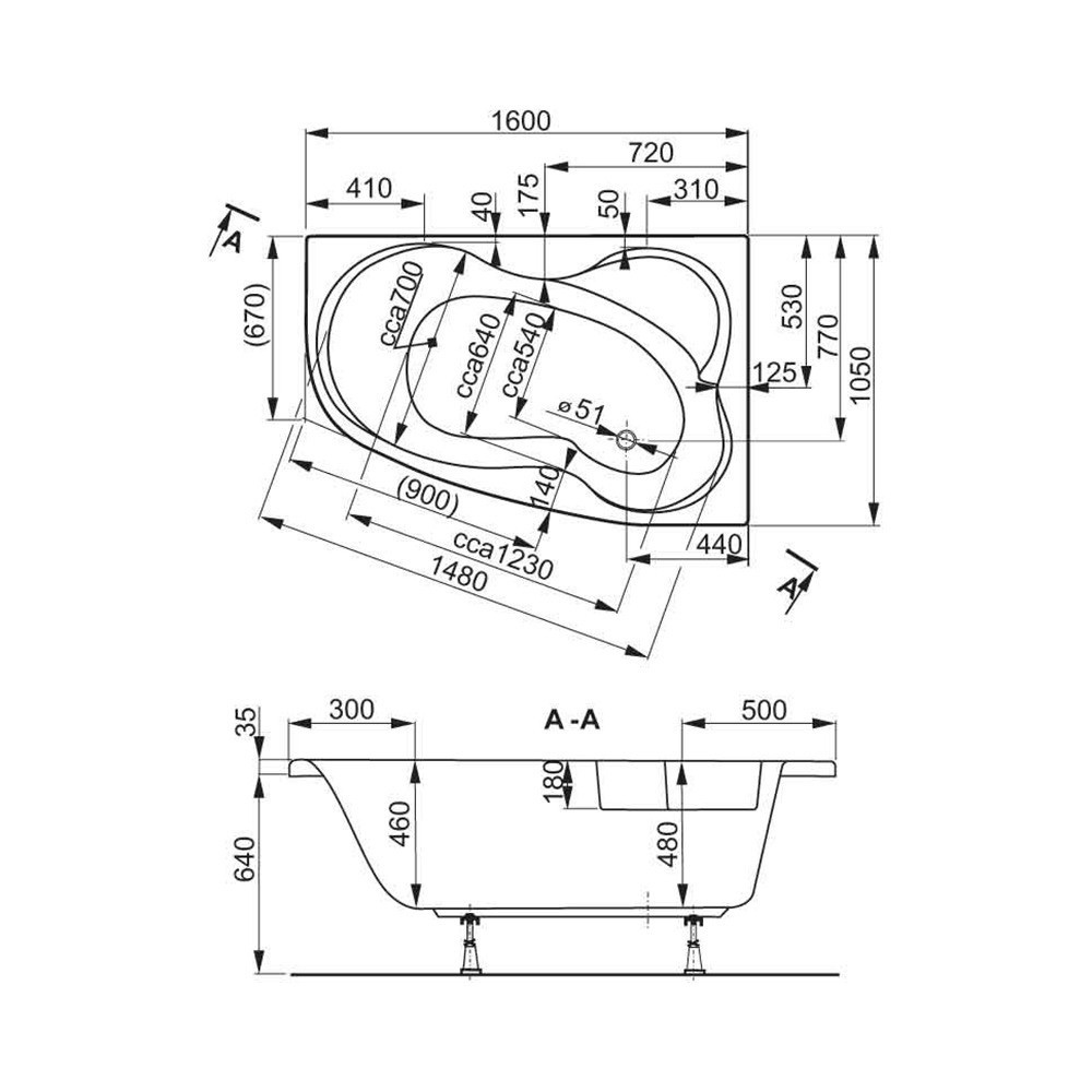 в продажу Ванна Vagnerplast Melite VPBA163MEL3LX-04/VPBA160MEL3L-01 160*105 ліва - фото 3