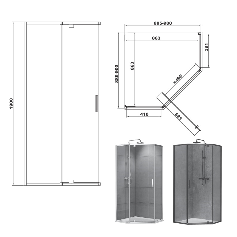 Душевий куток Devit Art 2.0 FEN0140 ціна 15209.00 грн - фотографія 2