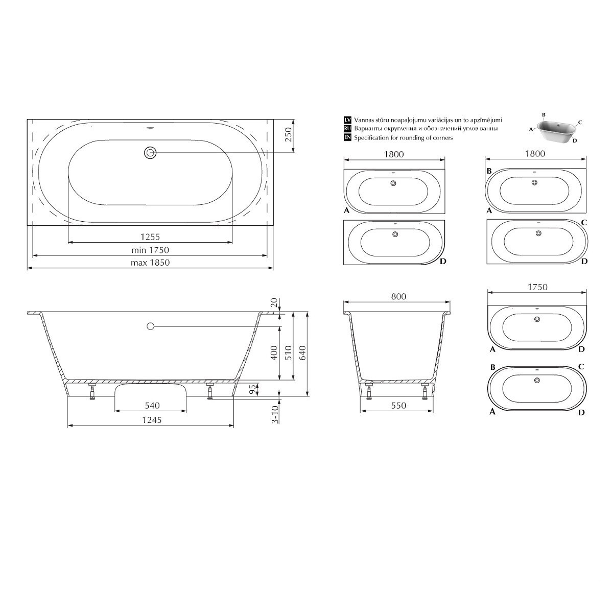 продаємо PAA Vario Grande VAVARG01+SIF/BLC/H 185*80 + сифон в Україні - фото 4