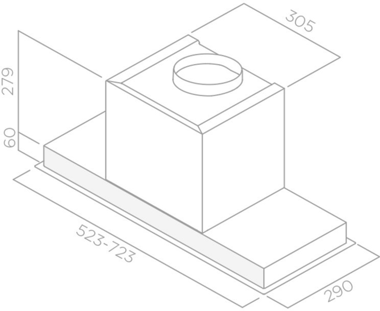 Elica Hidden 2.0 IXGL/A/90 Габаритные размеры