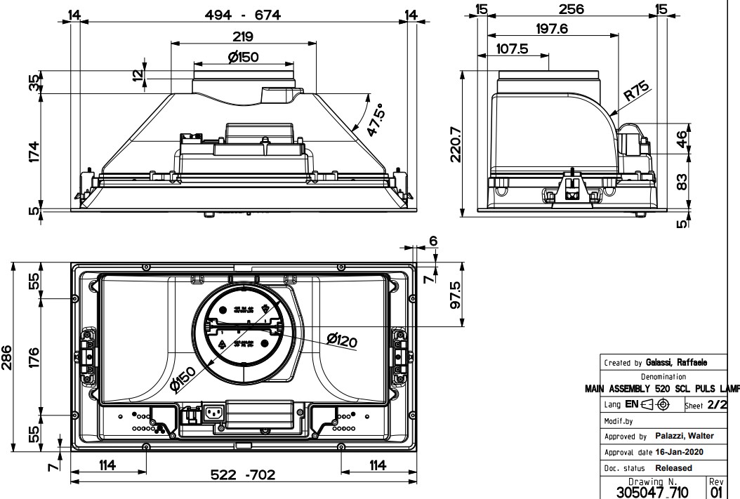 Faber Inka SMART HC X A52 Габаритні розміри