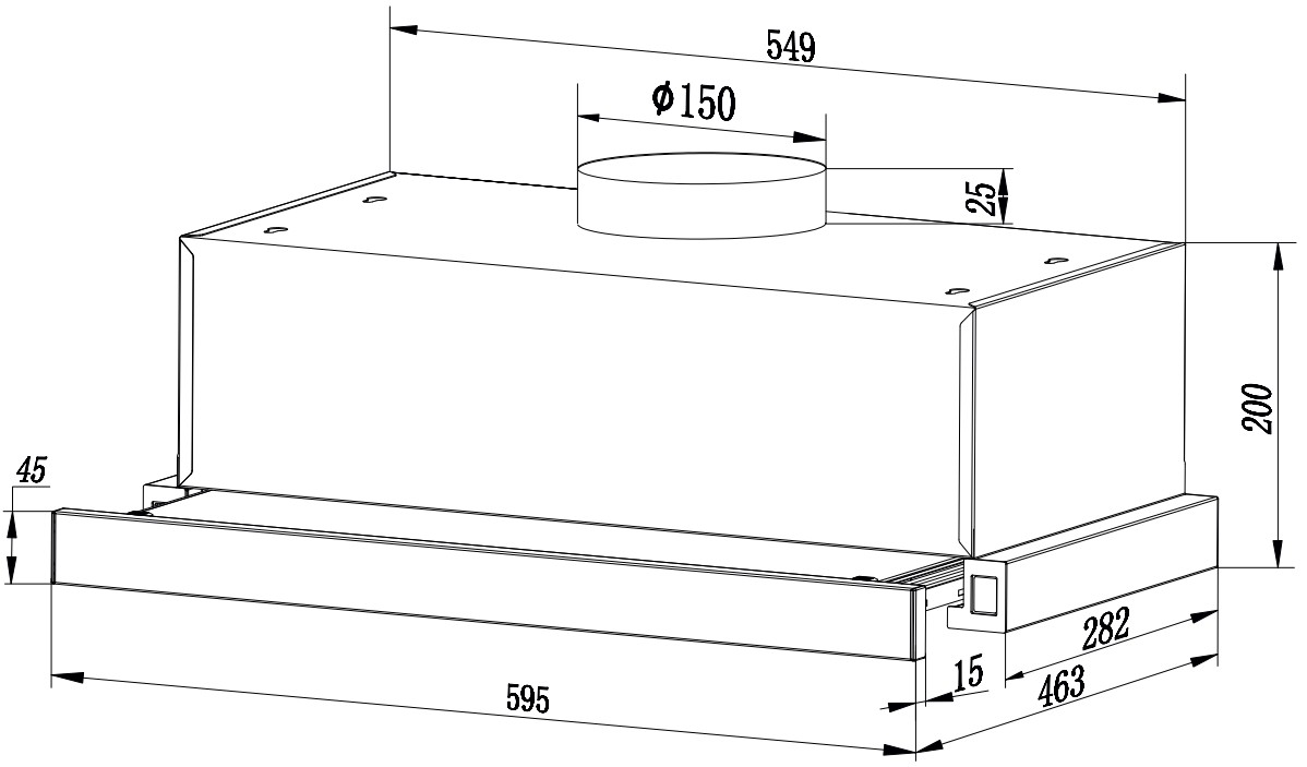 Interline Slim WH A/60/2/T Габаритні розміри