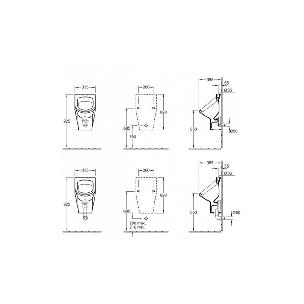 Villeroy&Boch Omnia Architectura 55730001 Габаритні розміри