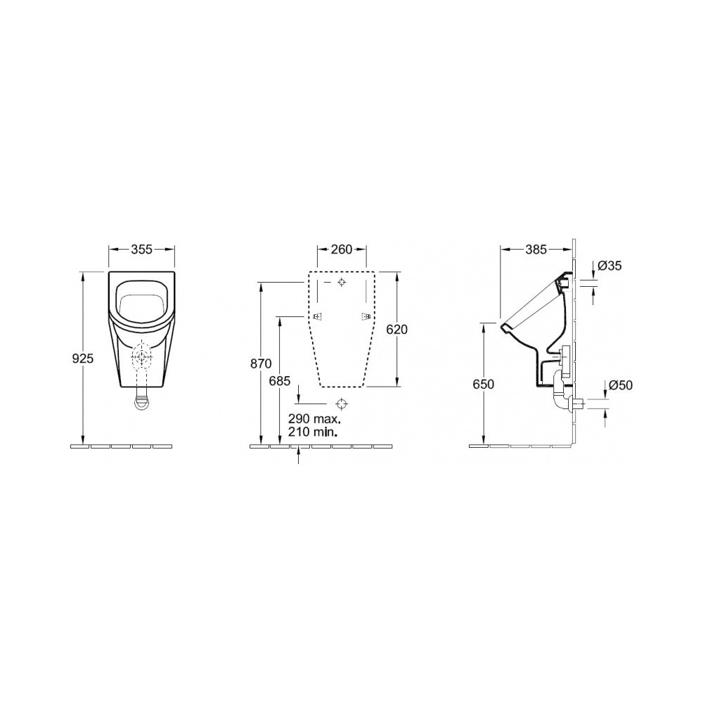 Villeroy&Boch Omnia Architectura 55740001 Габаритні розміри