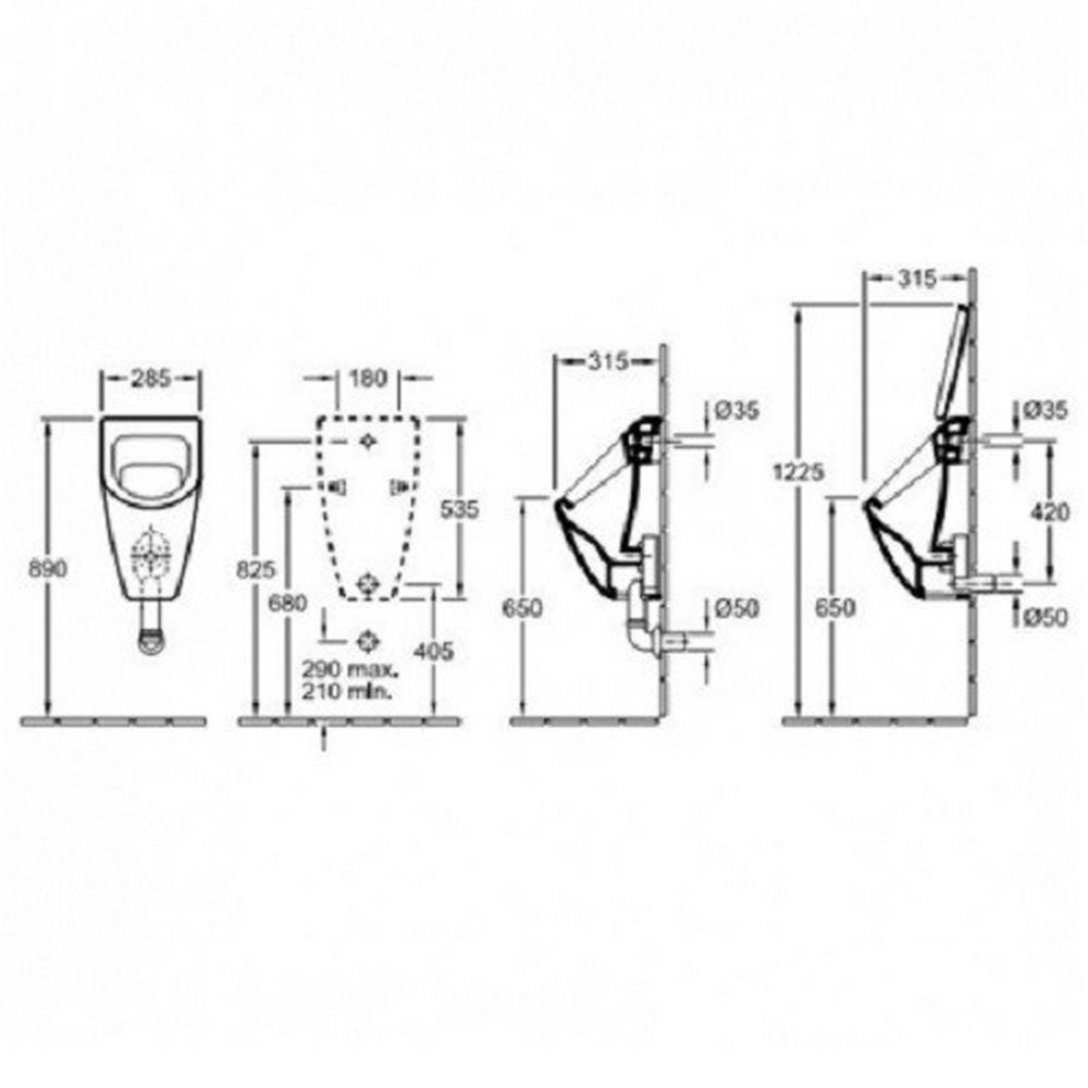 Villeroy&Boch Subway 751301R1 Габаритні розміри