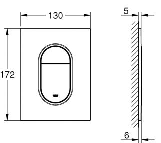 Grohe Arena Cosmopolitan 37624P00 Габаритные размеры