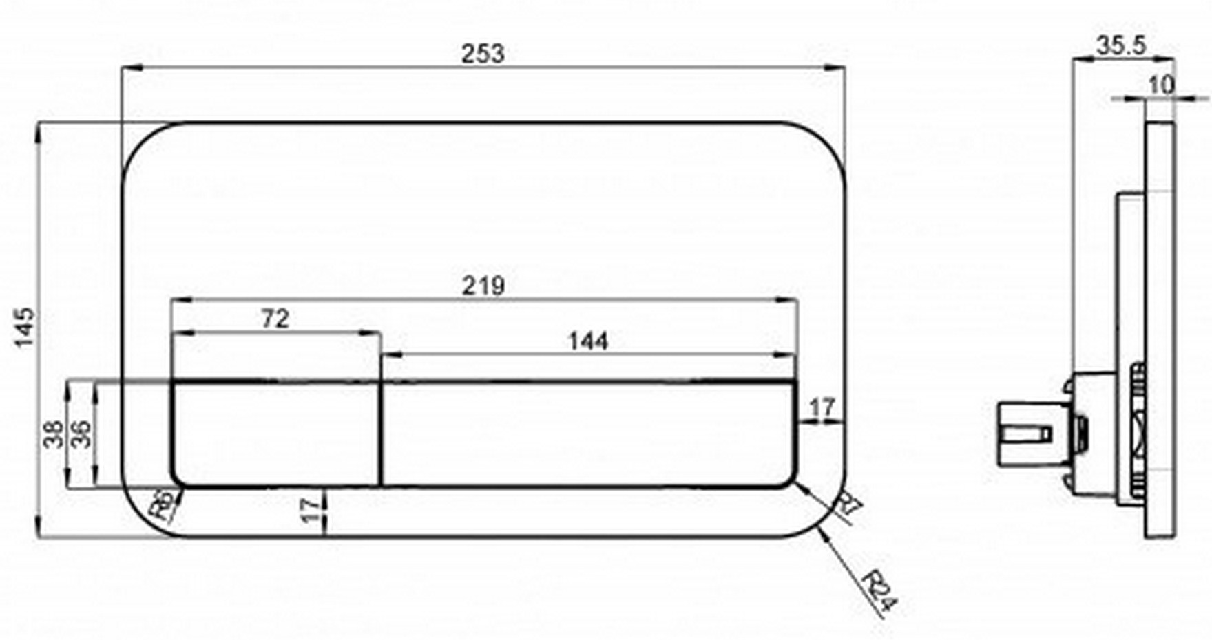 Villeroy&Boch VICONNECT 92249061 Габаритні розміри