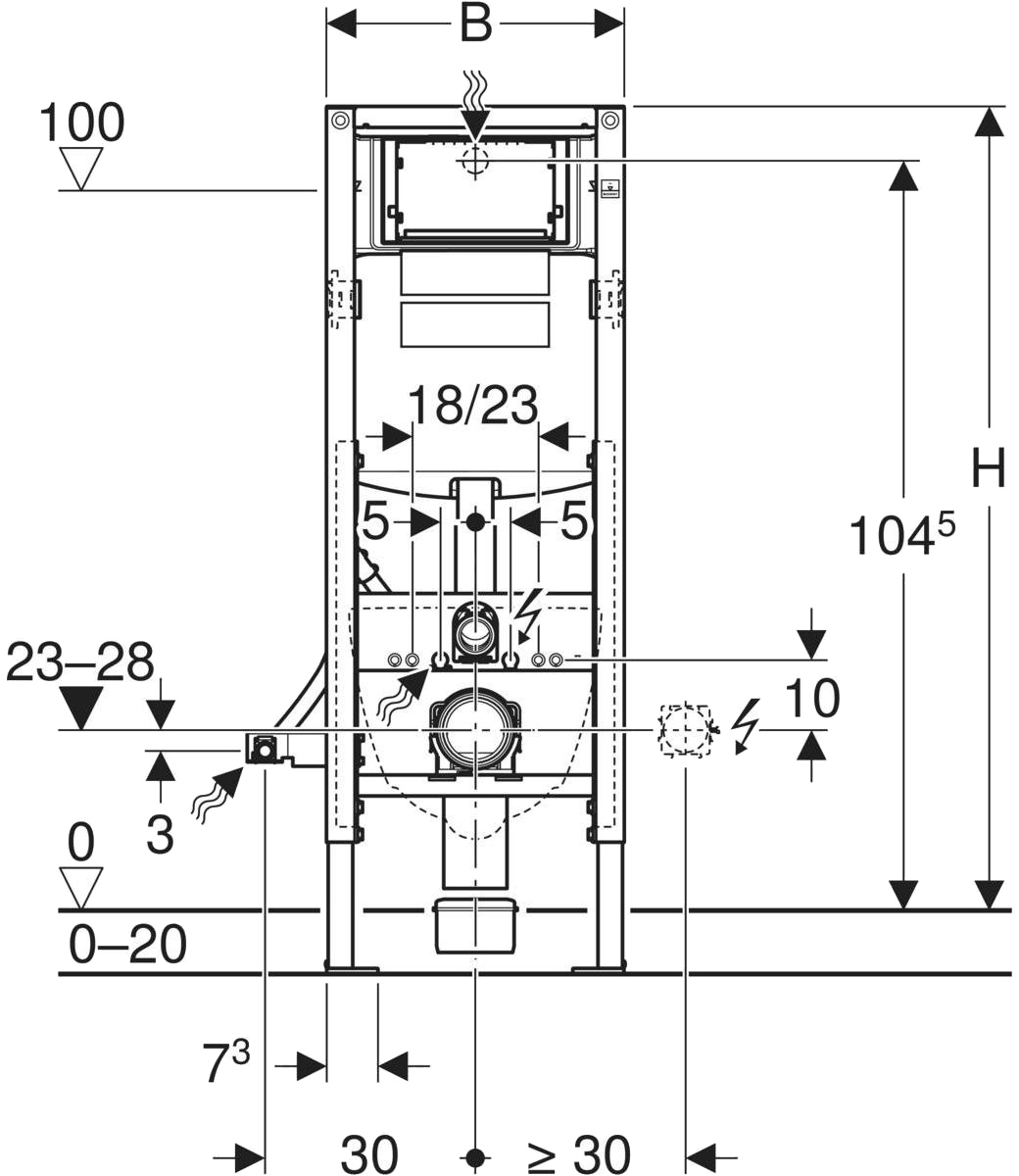 Geberit Duofix Sigma 111.350.00.5 Габаритні розміри