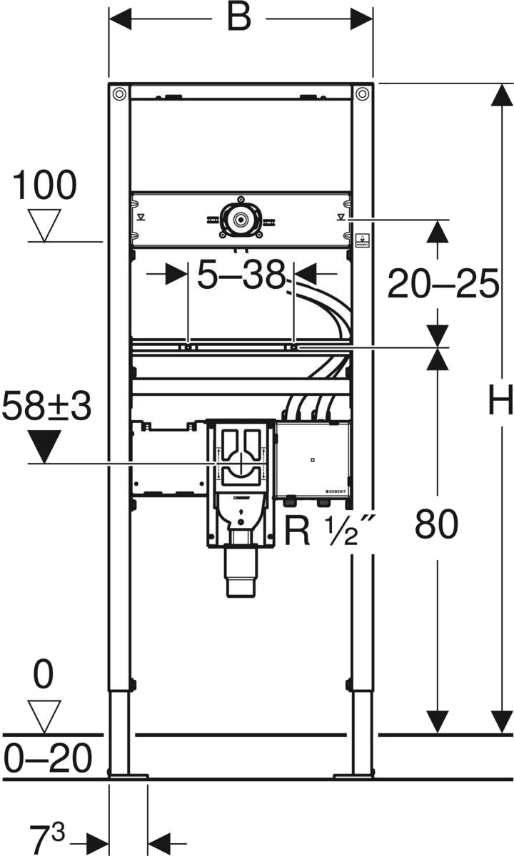 Geberit Duofix 111.562.00.1 Габаритні розміри