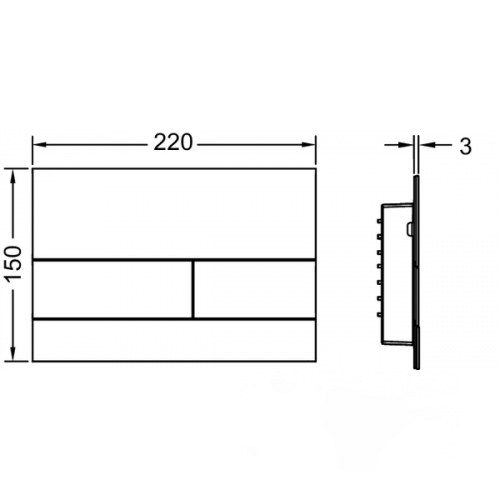 TECE Square II 9.240.830 Габаритные размеры