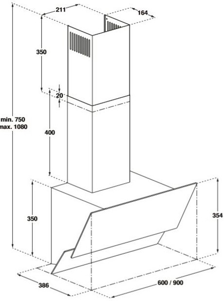 Bosch DWK66AJ60T Габаритні розміри