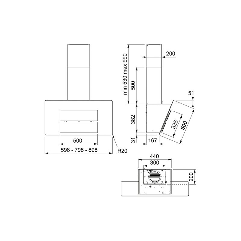 Franke Maris FMA 839 HI 340.0595.365 Габаритные размеры