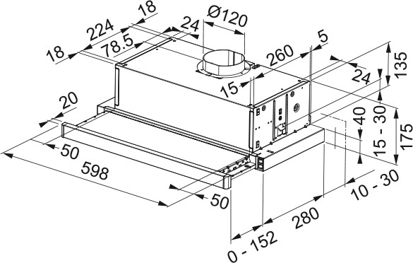 Franke Flexa FTC 532L GR/XS 315.0547.794 Габаритні розміри