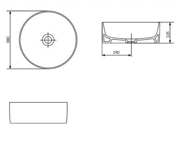 Cersanit Crea 38 B (K114-020) Габаритные размеры