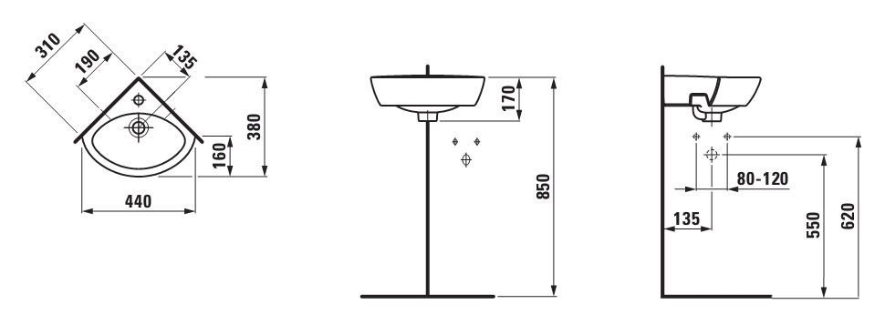 Раковина Laufen Pro B 8.1695.8.000.104.1 цена 0.00 грн - фотография 2