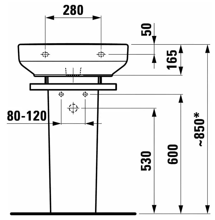 Laufen Pro H8199500000001 Габаритные размеры
