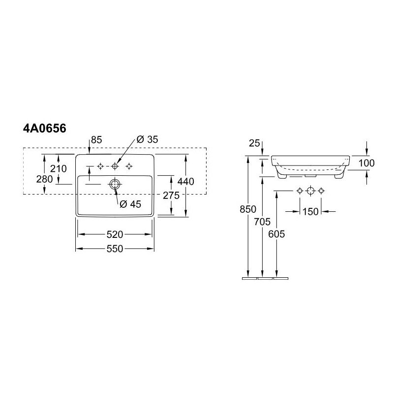 Раковина Villeroy&Boch Avento 4A065601 ціна 0 грн - фотографія 2