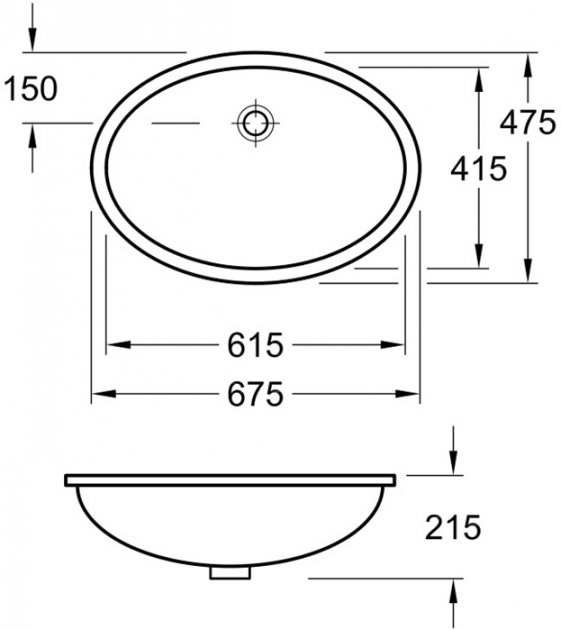 Villeroy&Boch Evana 61440001 Габаритні розміри