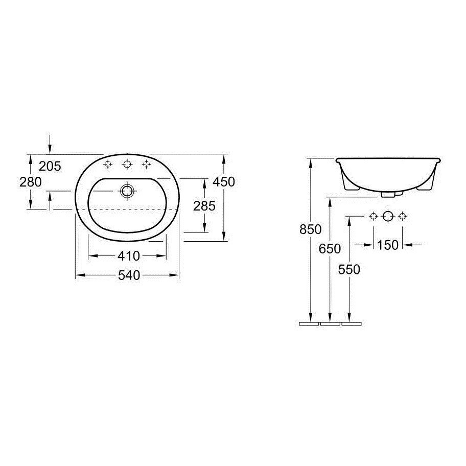 Раковина Villeroy&Boch O.Novo 41605501 ціна 0.00 грн - фотографія 2