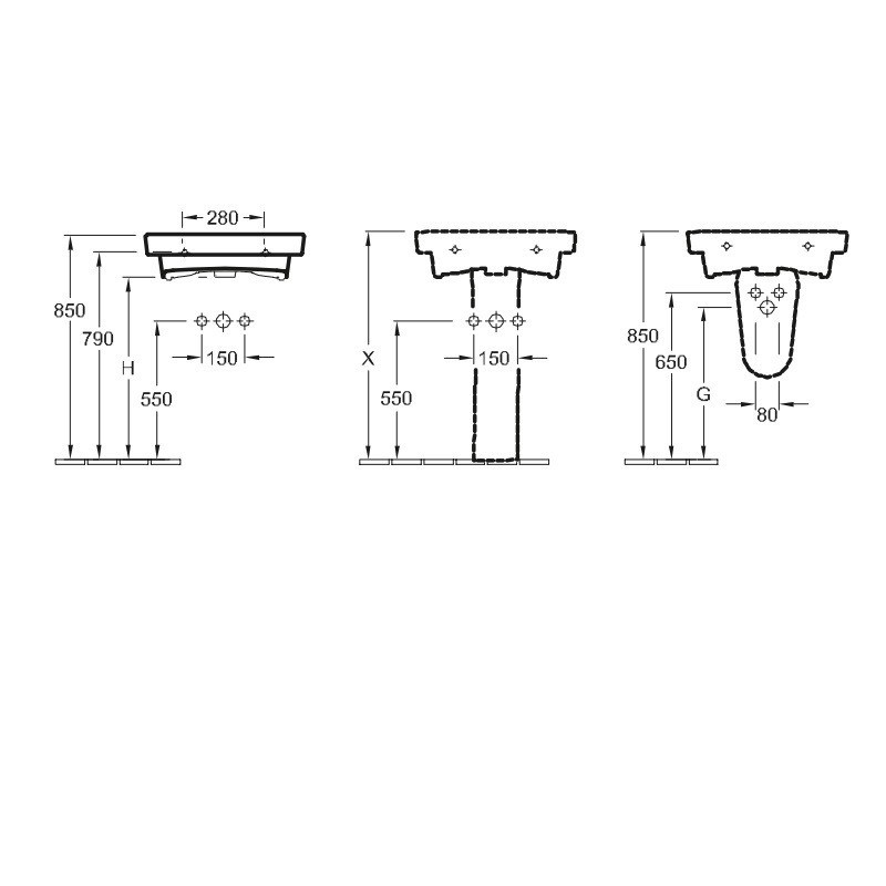 Напівп'єдестал Villeroy&Boch Subway 7K640001 (72640001) ціна 0 грн - фотографія 2