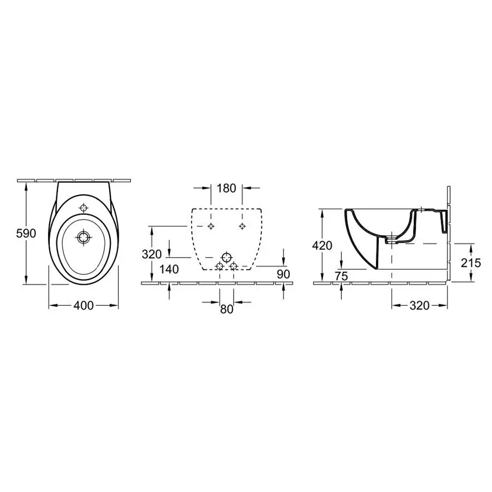 Villeroy&Boch Aveo 741100R1 Габаритные размеры