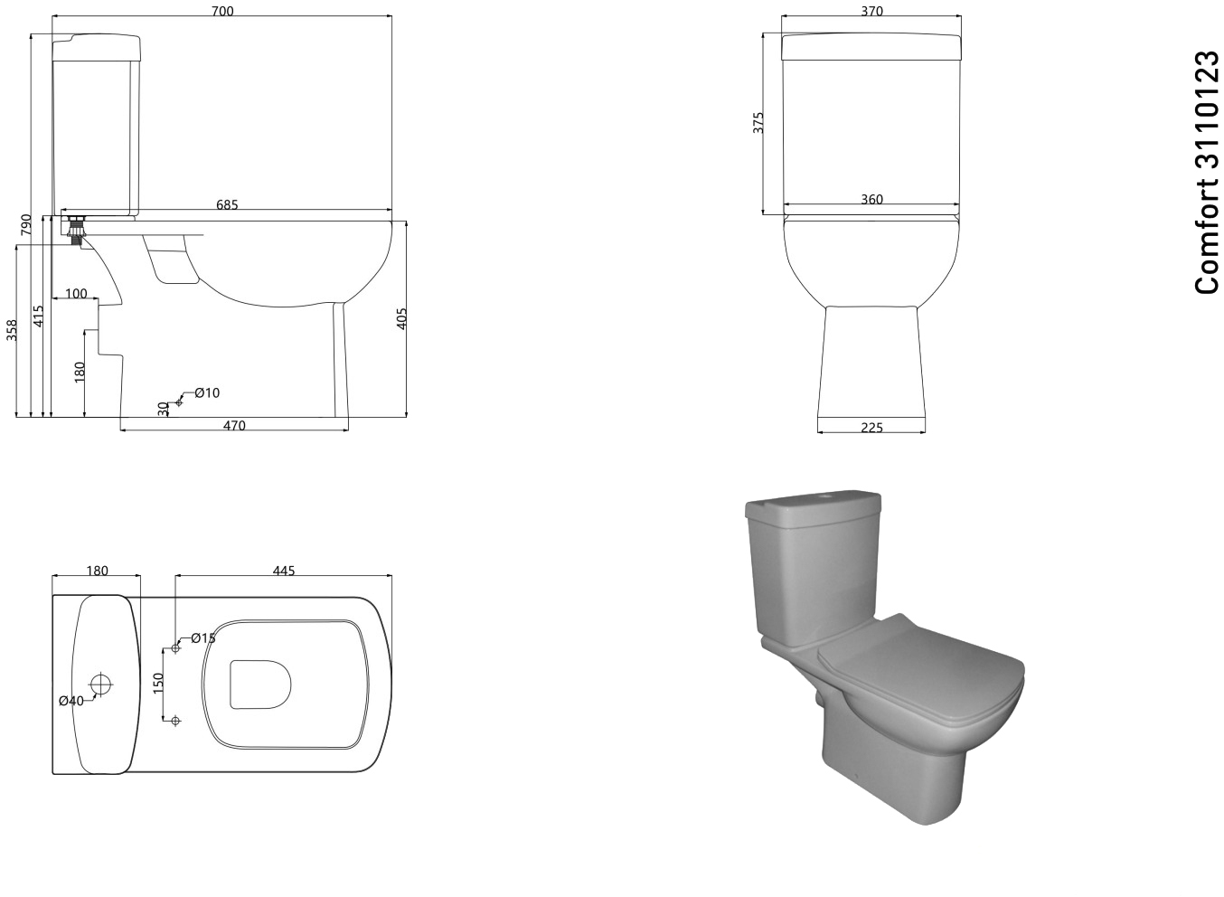 Devit Comfort 3110123 Габаритні розміри