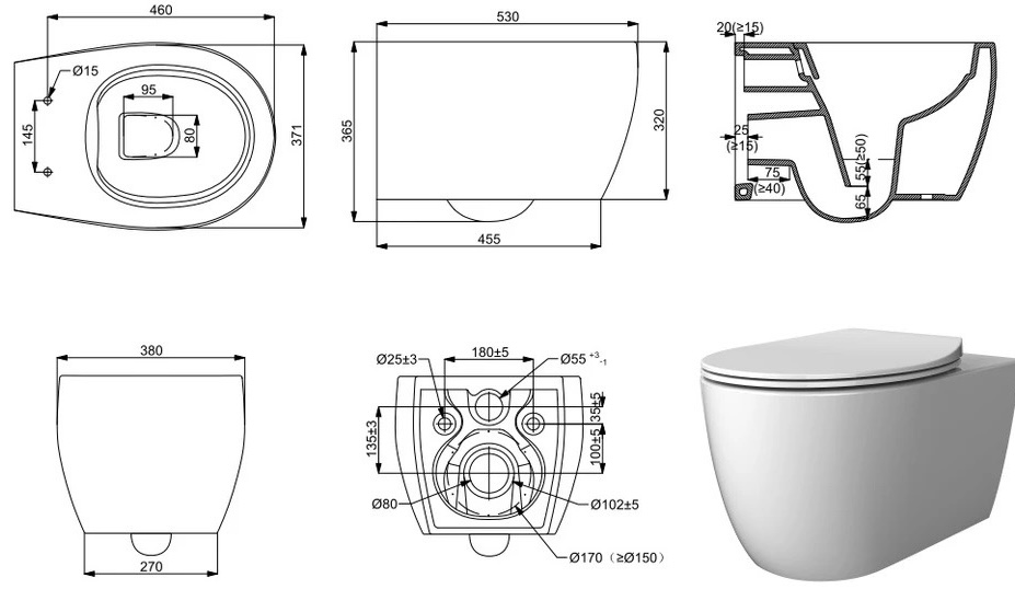 Devit Acqua New 3020155 Габаритные размеры