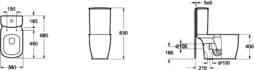 Devit Afina 3010150 Габаритні розміри