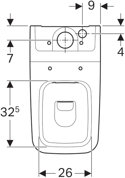 Geberit iCon Square 200930000 Габаритні розміри