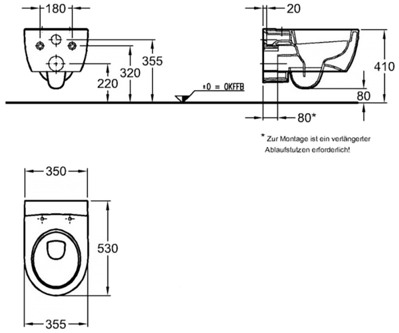 Keramag 4U 203460600 Габаритные размеры