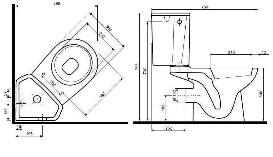 Kolo Nova Pro 63202000 Габаритные размеры