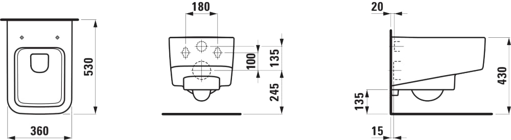 Laufen Pro S H8209620000001 Габаритні розміри