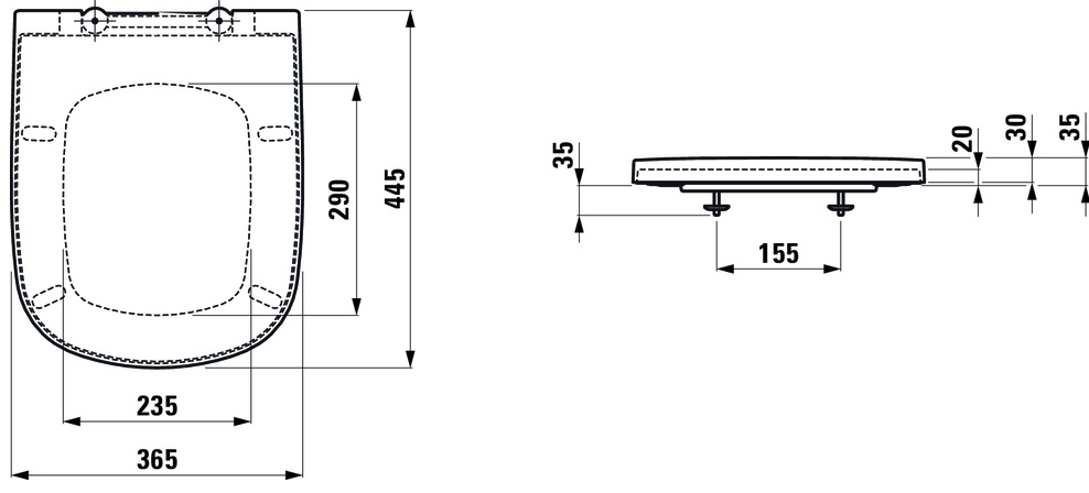 Laufen Palomba H8918020000001 Габаритні розміри