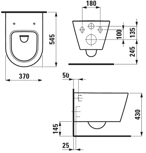 Laufen Kartell H8203314000001 Габаритні розміри