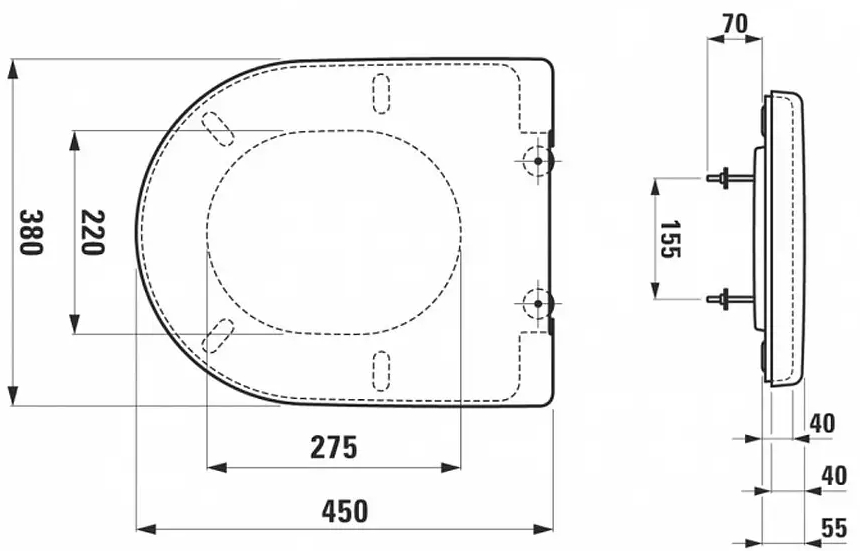 Laufen Pro H8919503000031 Габаритні розміри