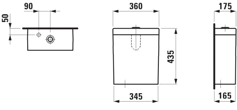 Laufen Palomba H8288030008731 Габаритные размеры