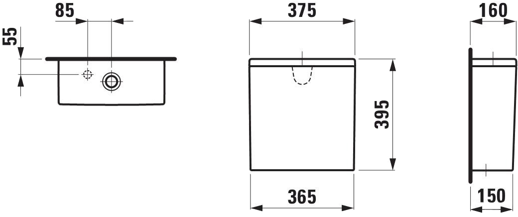 Laufen Pro H8299530002911\H8299530008731 Габаритні розміри