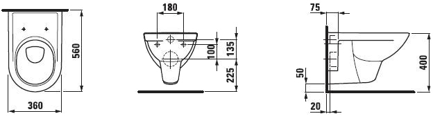 Laufen Pro 8.2095.0.000.000.1 Габаритні розміри