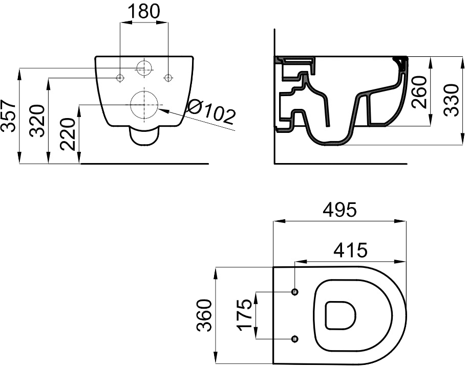 Noken Acro Compact 100251816 (N390000064) + 100253386 (N380000060) Габаритные размеры