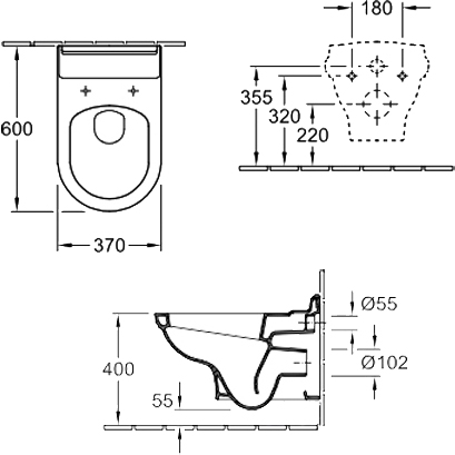 Villeroy&Boch Hommage 6661B0R1 Габаритні розміри