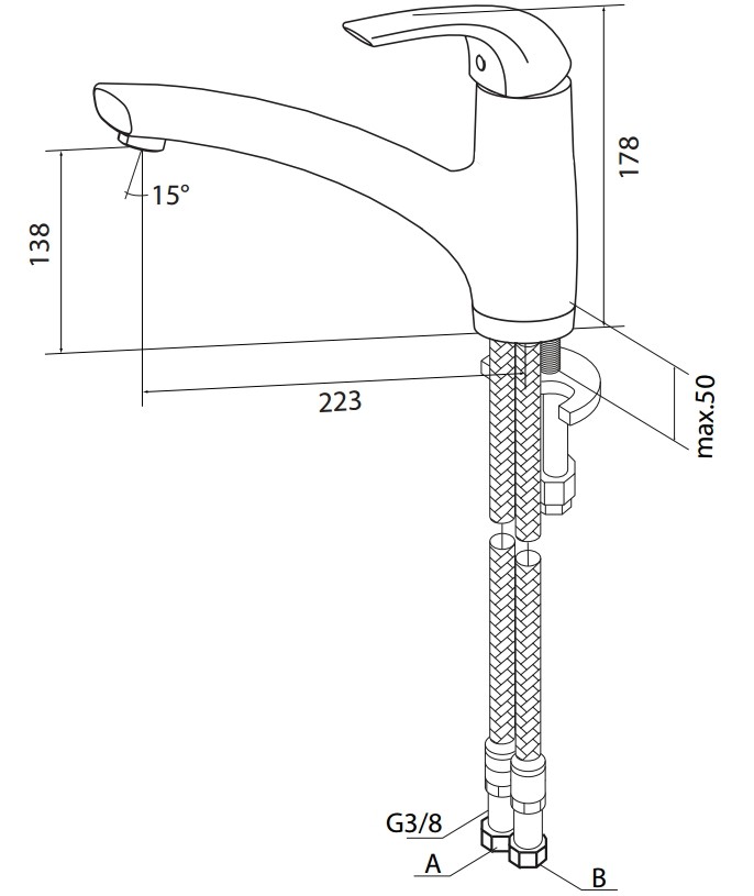 AM.PM Sense F7500000 Габаритні розміри