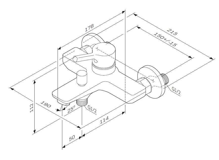 AM.PM X-Joy S F85B10000 Габаритные размеры