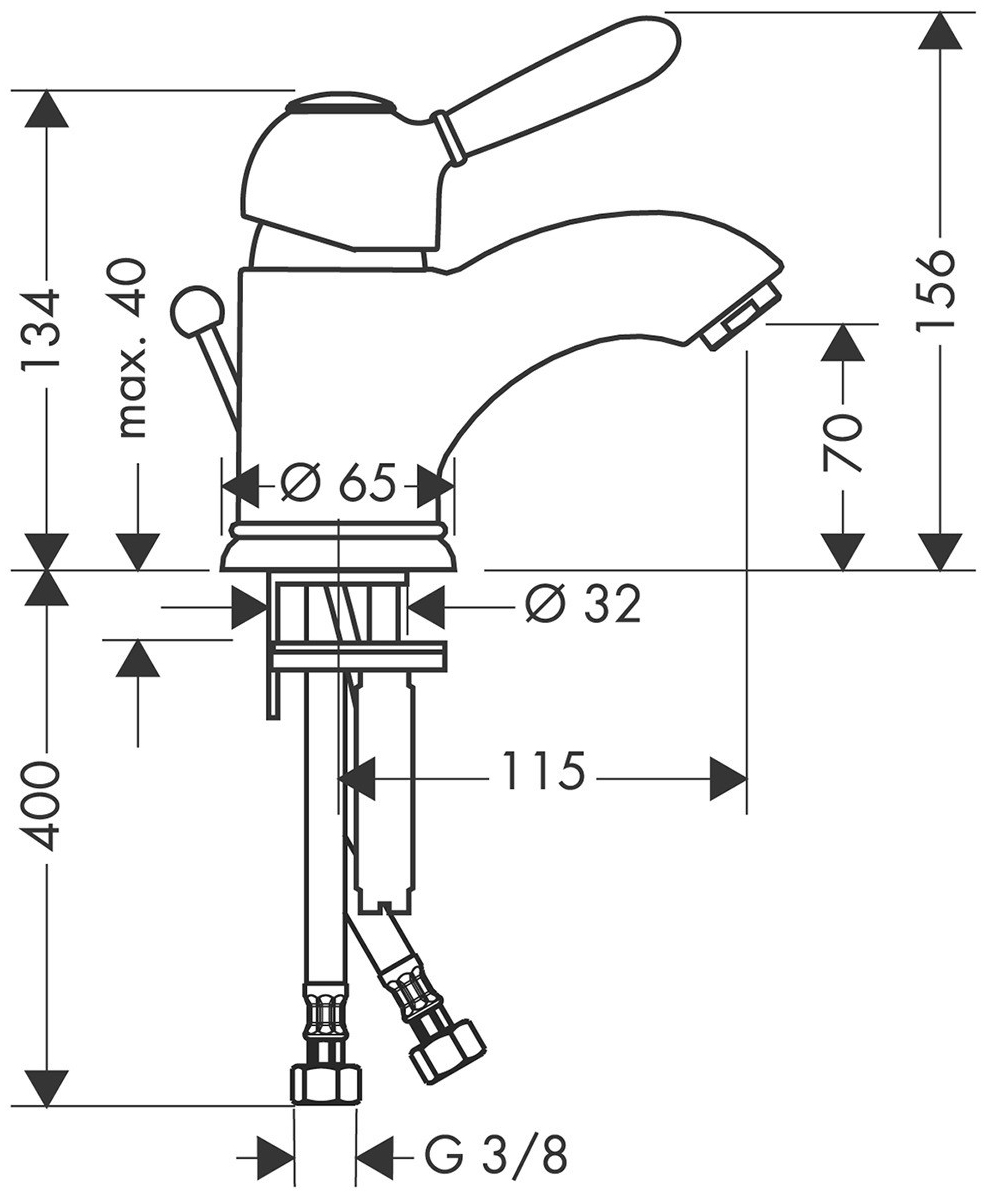 Axor Carlton 17010000 Габаритные размеры